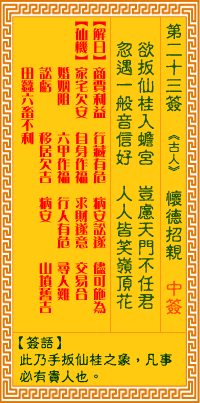 观音灵签第23签词