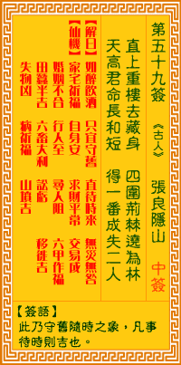 观音灵签第59签词