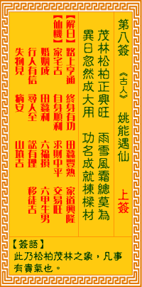 观音灵签第8签词