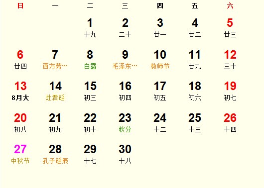 2015年9月黄道吉日