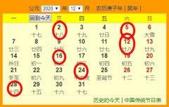 2020年12月份结婚吉日一览表