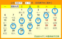 2020年4月份开业吉日一览表