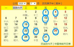 2020年7月份开业吉日一览表